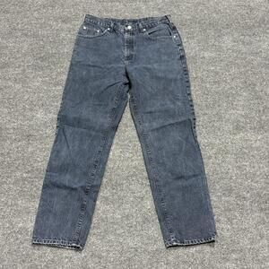 Vintage Lee Jeans Womens 30x30 Blue Riveted Denim Tapered Leg High Rise Mom Y2K